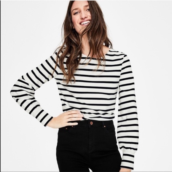 Boden Tops - BODEN Lena Breton Balloon Sleeve Striped Top